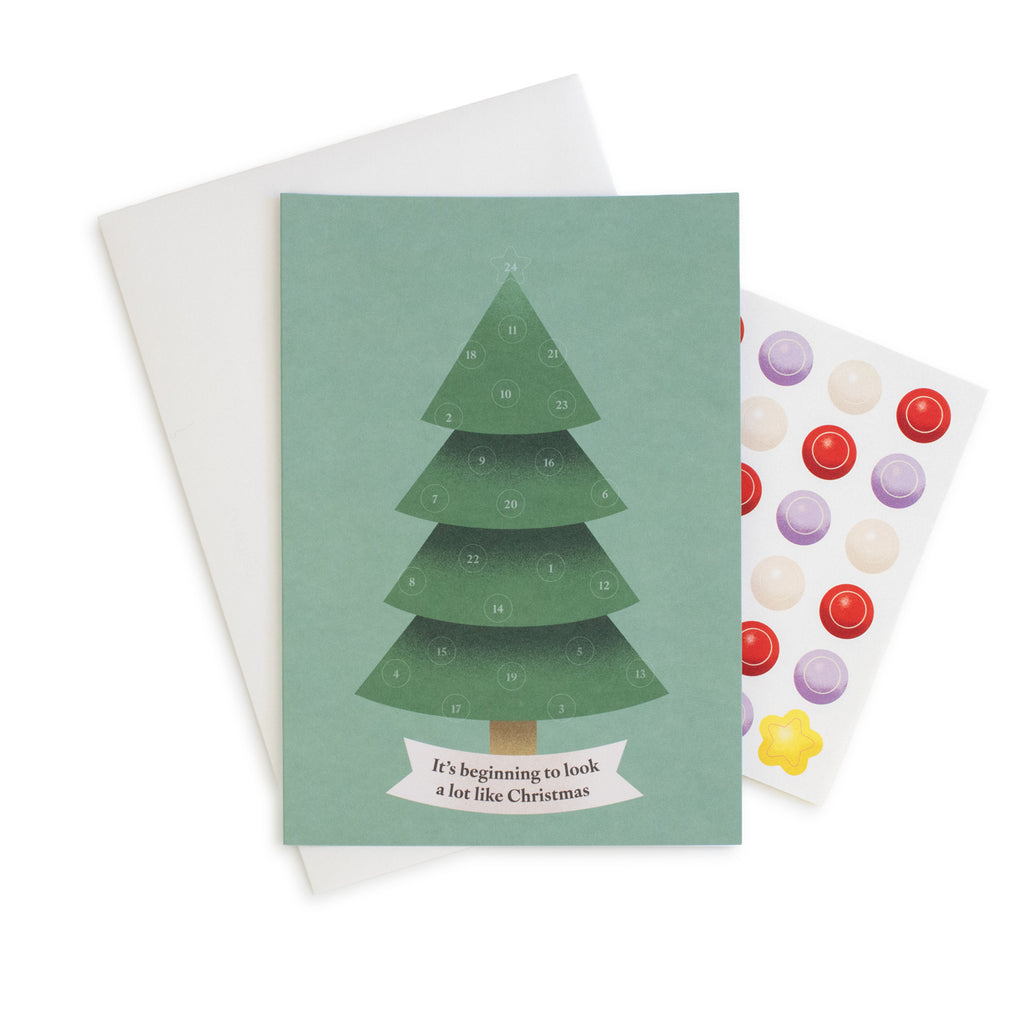 Faltkarte - Sticker-Adventskalender - Weihnachtsbaum