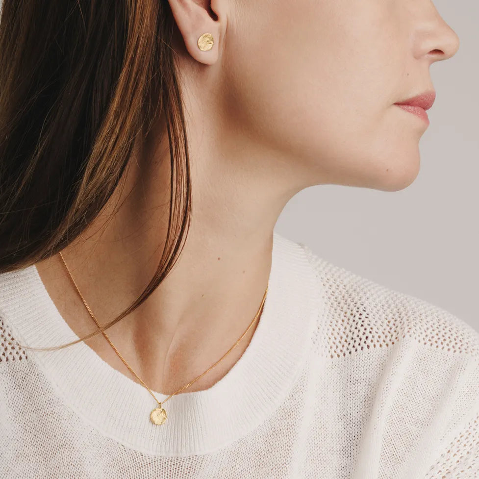 Produktbild Halskette Textur-Scheibe - gold