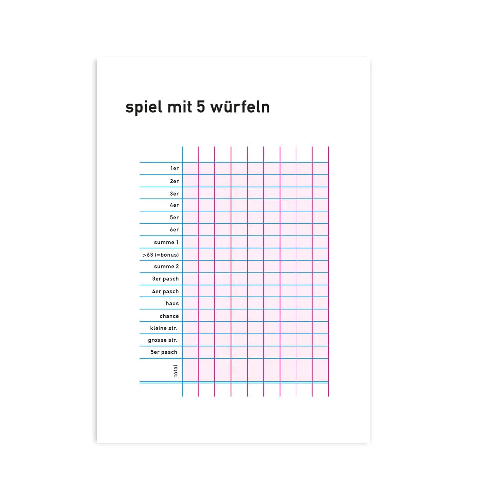 Produktbild Spiel mit 5 Würfeln