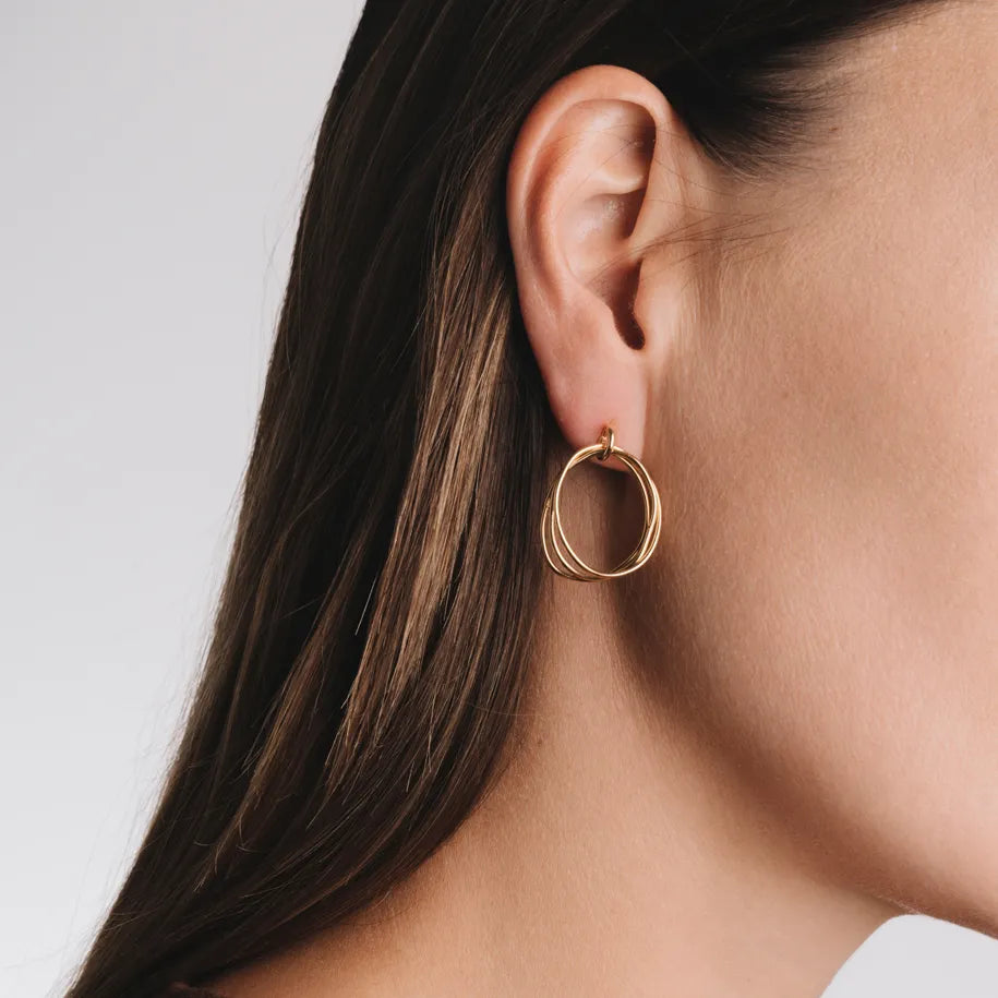 Produktbild Ohrringe dreifach Oval - gold